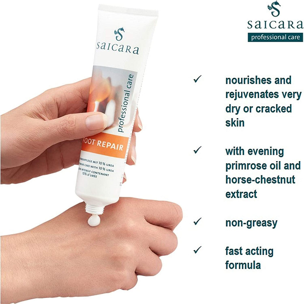 For the care of heel cracks SAICARA FOOT REPAIR is a foot cream that also helps itchy, inflamed, sensitive, stressed, dry and damaged skin. 30ml/100ml